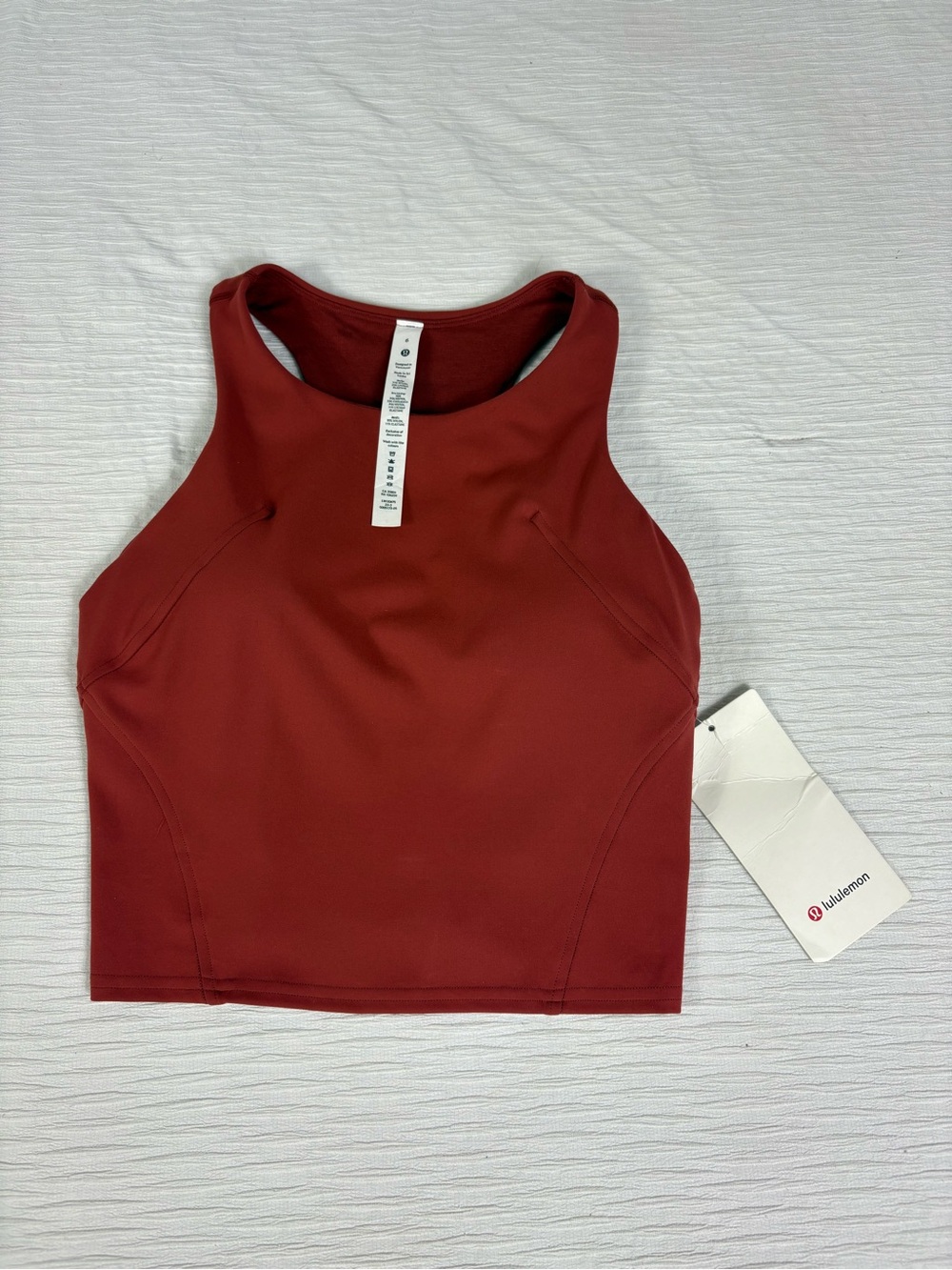 lululemon athletica High-Neck Crop Tank Top — Brick Red